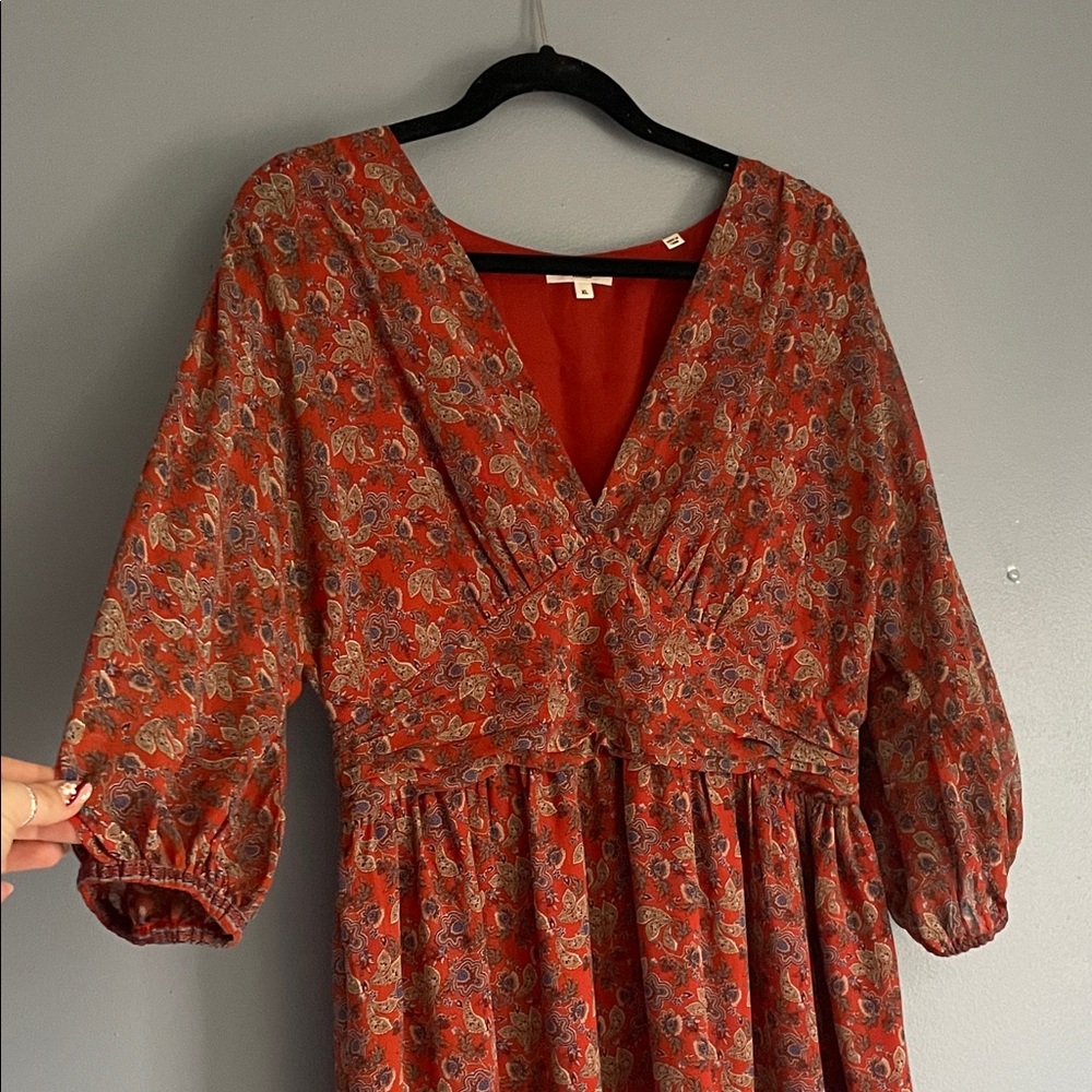 Max Studio Burnt Orange Paisley Dress
